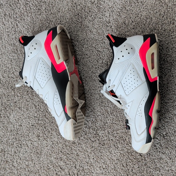 Air Jordan 6 Low Infrared Men's White/Orange Sneakers Size 10 - Picture 7 of 8